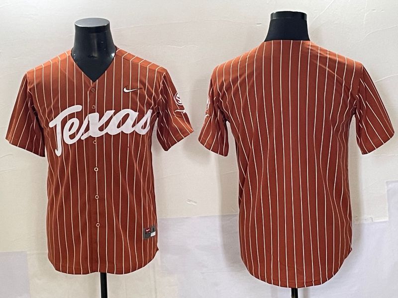 Men 2025 Texas Longhorns Blank Brown stripe Joint Name Nike NCAA Jersey style 1->ncaa teams->NCAA Jersey